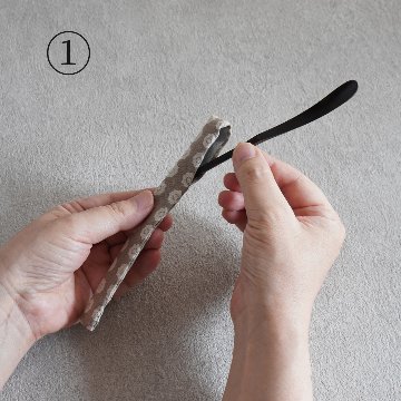 茶杓袋M うろこ紋ベンベルグの画像