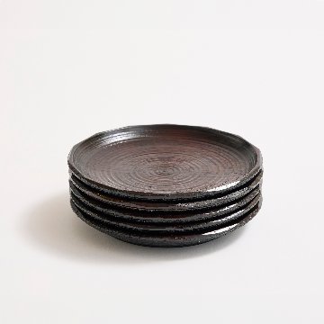 沢栗平山皿5客組　2.5～5寸（7.5～15cm）の画像