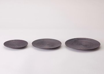 沢栗スジ挽皿　4.5～7.5寸（13.5～23cm）の画像