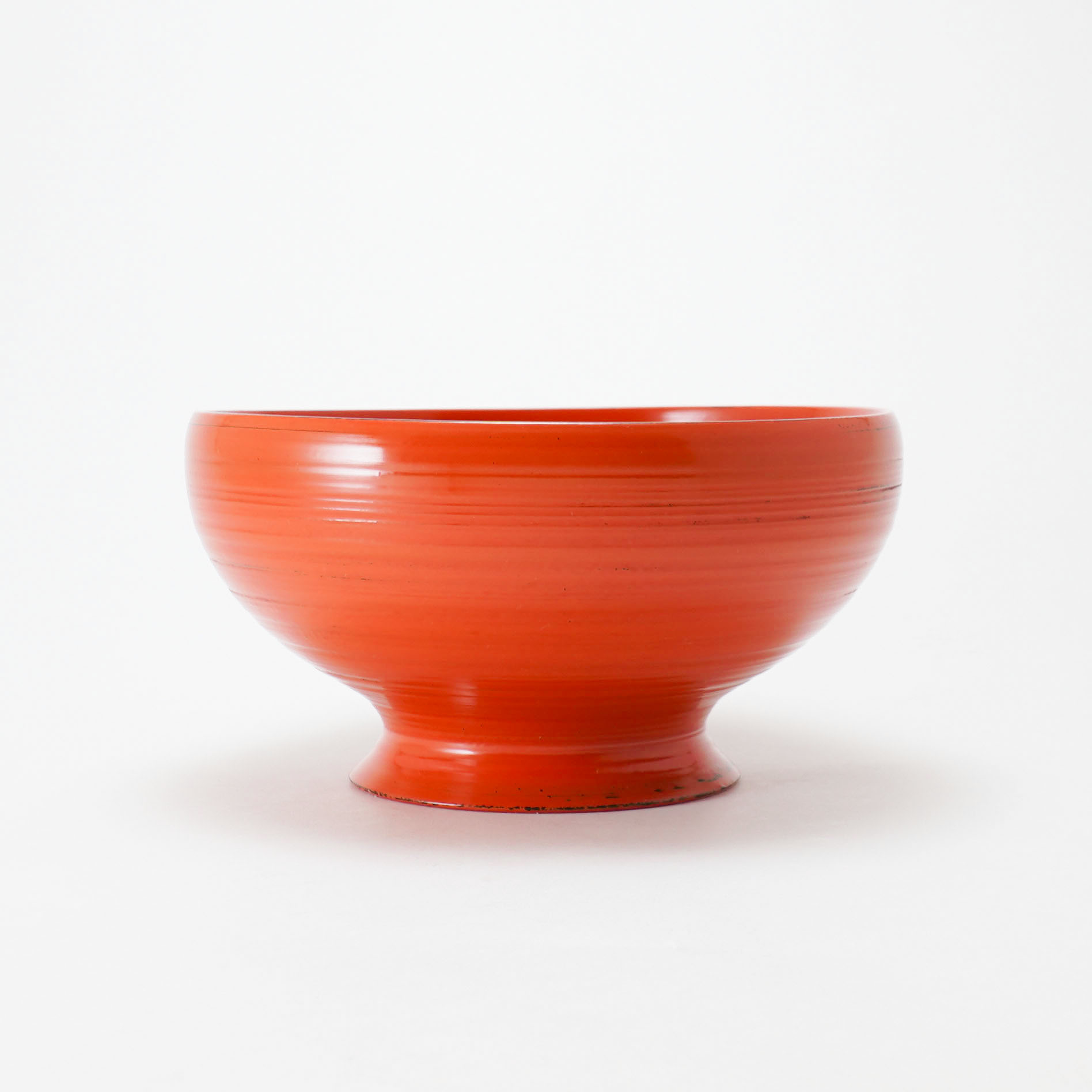 根来塗 曲線高台椀（大） 朱・黒