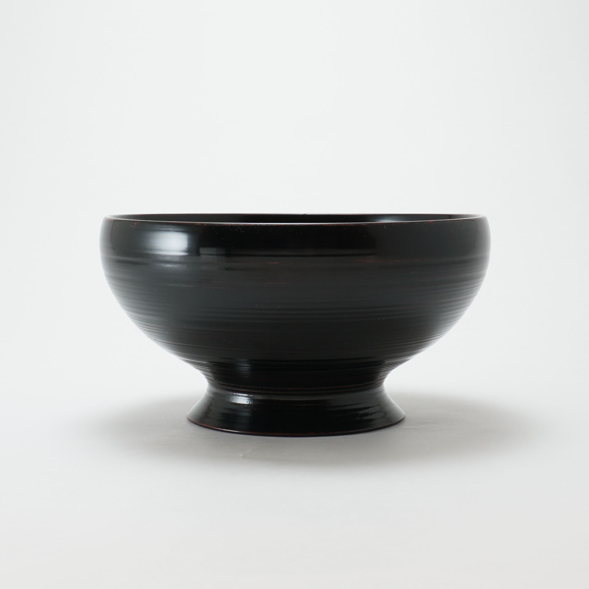 根来塗 曲線高台椀（大） 朱・黒