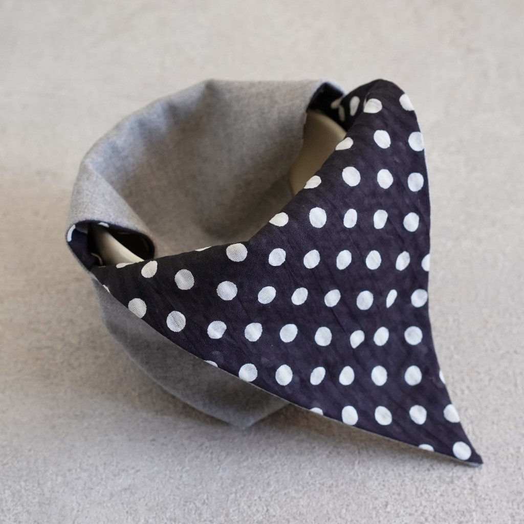 茶碗袋S 74灰ウール混×シアードットの画像