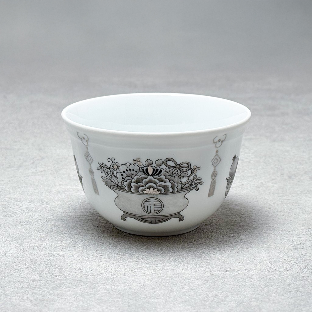 藤平寧　旅茶碗　小服茶碗　茶箱　茶籠　銀彩　ドット柄　ヴィンテージ　茶道 抹茶碗 銀彩 茶箱 茶道具 藤平寧