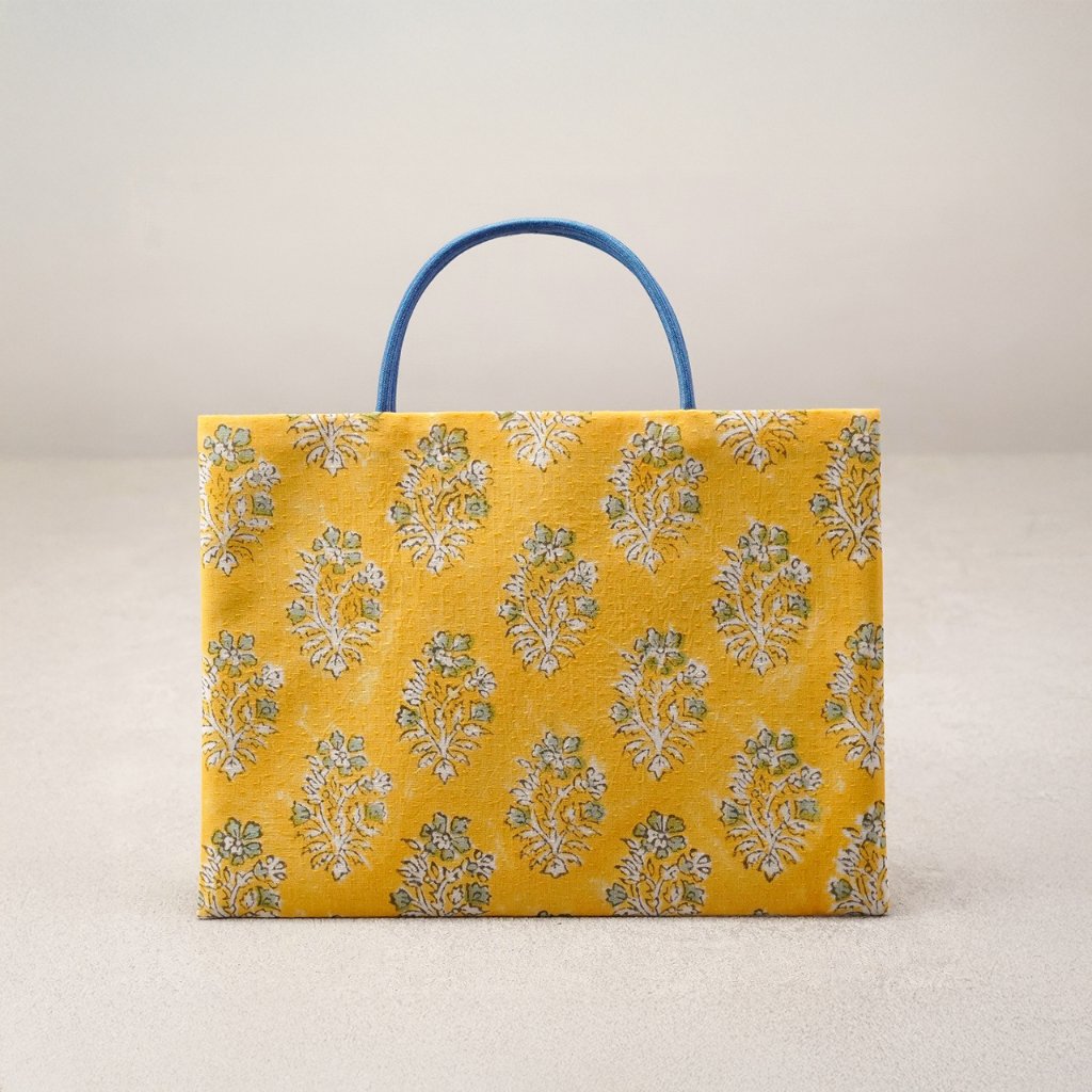 茶礼袋94　インド型押し更紗　イエローの画像