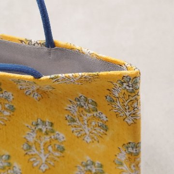 茶礼袋94　インド型押し更紗　イエローの画像