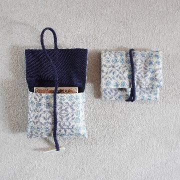 茶巾箱袋06　リバティ　ブルーの画像