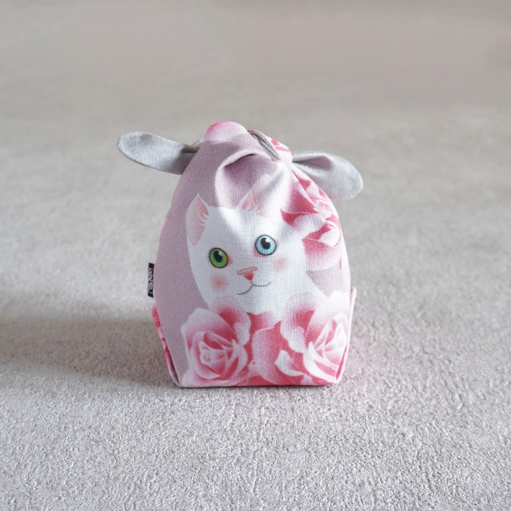 茶器袋　大津型39　ねこコットン　白猫の画像