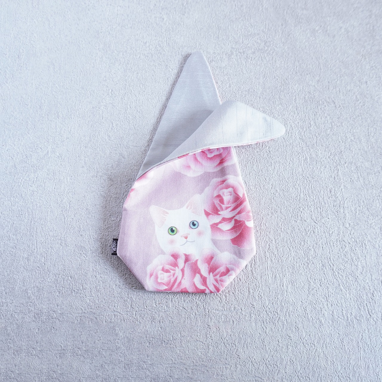 茶器袋　大津型39　ねこコットン　白猫の画像