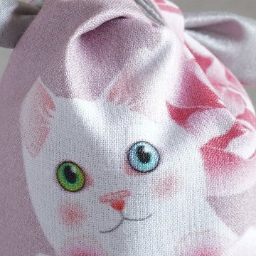 茶器袋　大津型39　ねこコットン　白猫の画像