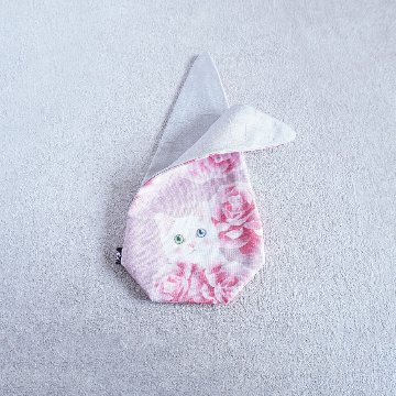 茶器袋　大津型39　ねこコットン　白猫の画像