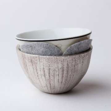 藤平寧 旅持ち茶碗 銀彩M