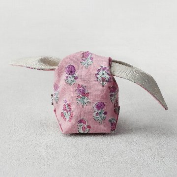 茶器袋　大津型42　インド更紗　ピンクに紫花の画像