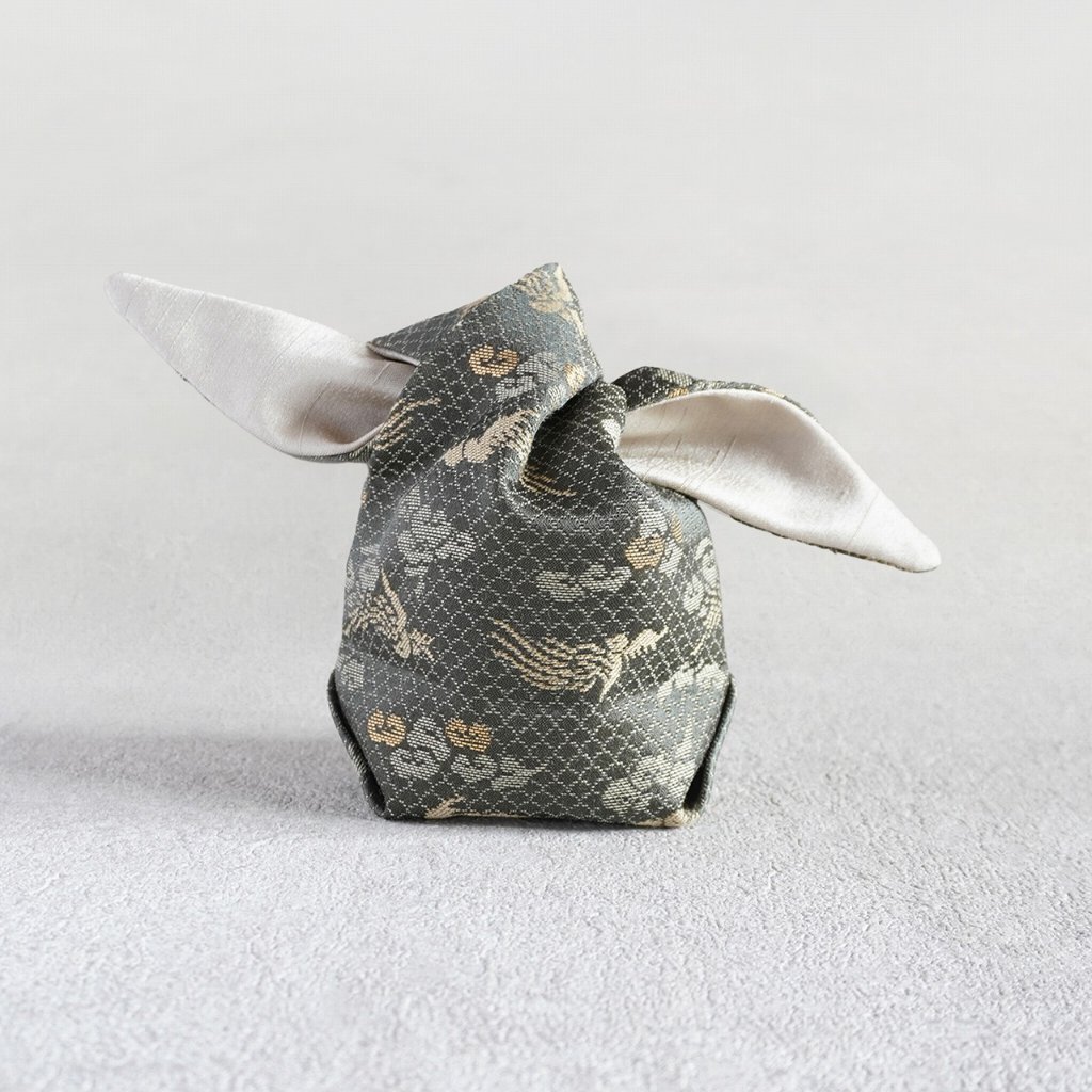 茶器袋　大津型43　鳳凰に雲　濃緑の画像