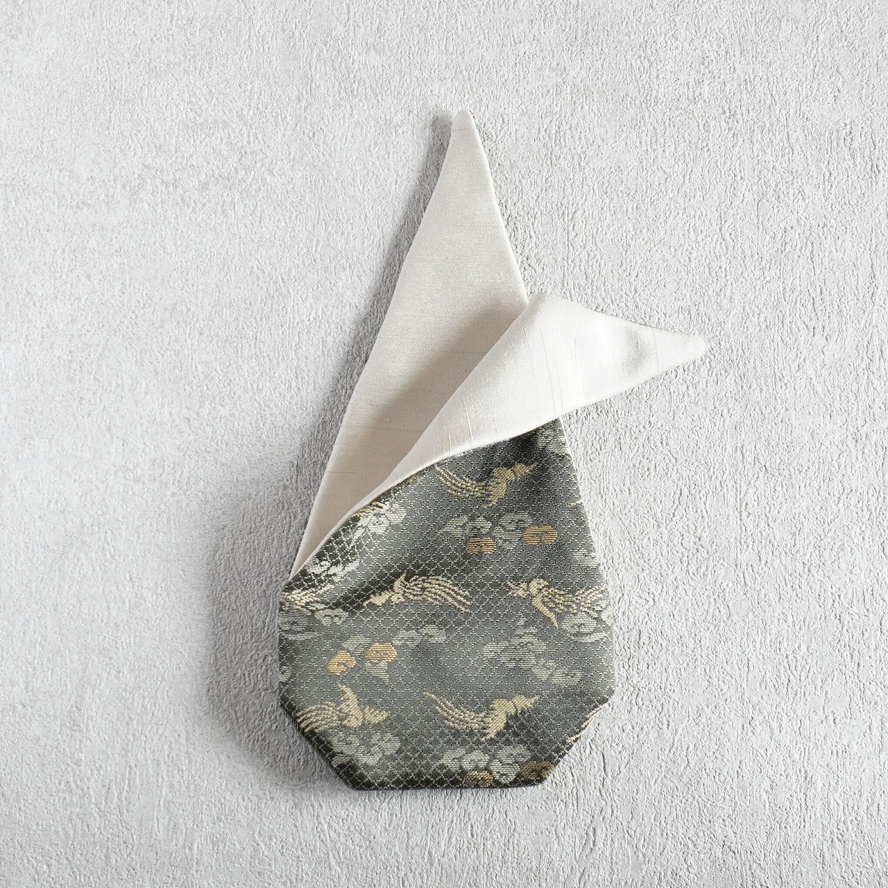 茶器袋　大津型43　鳳凰に雲　濃緑の画像