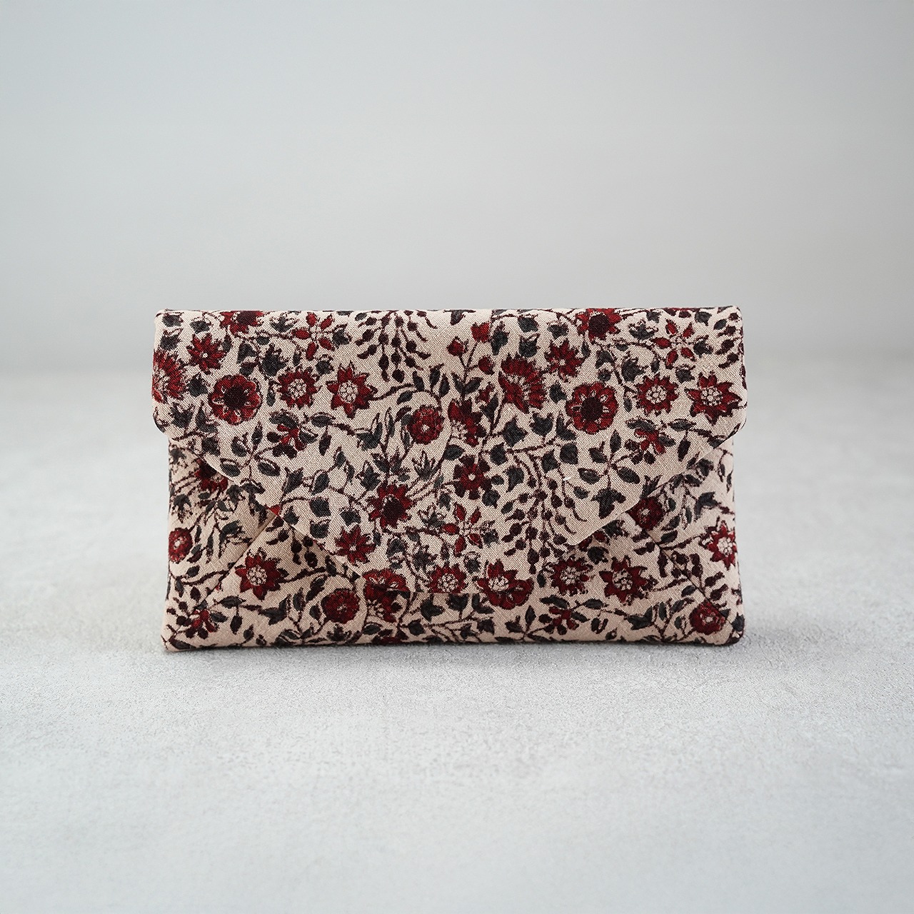 数寄屋袋31　高橋尚子さんのインド型押し更紗　草花の画像