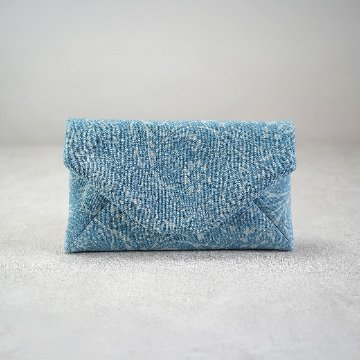 数寄屋袋32　高橋尚子さんのインド型押し更紗　淡青の画像