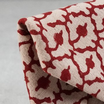 数寄屋袋34　高橋尚子さんのインド型押し更紗　蔓草文　赤の画像