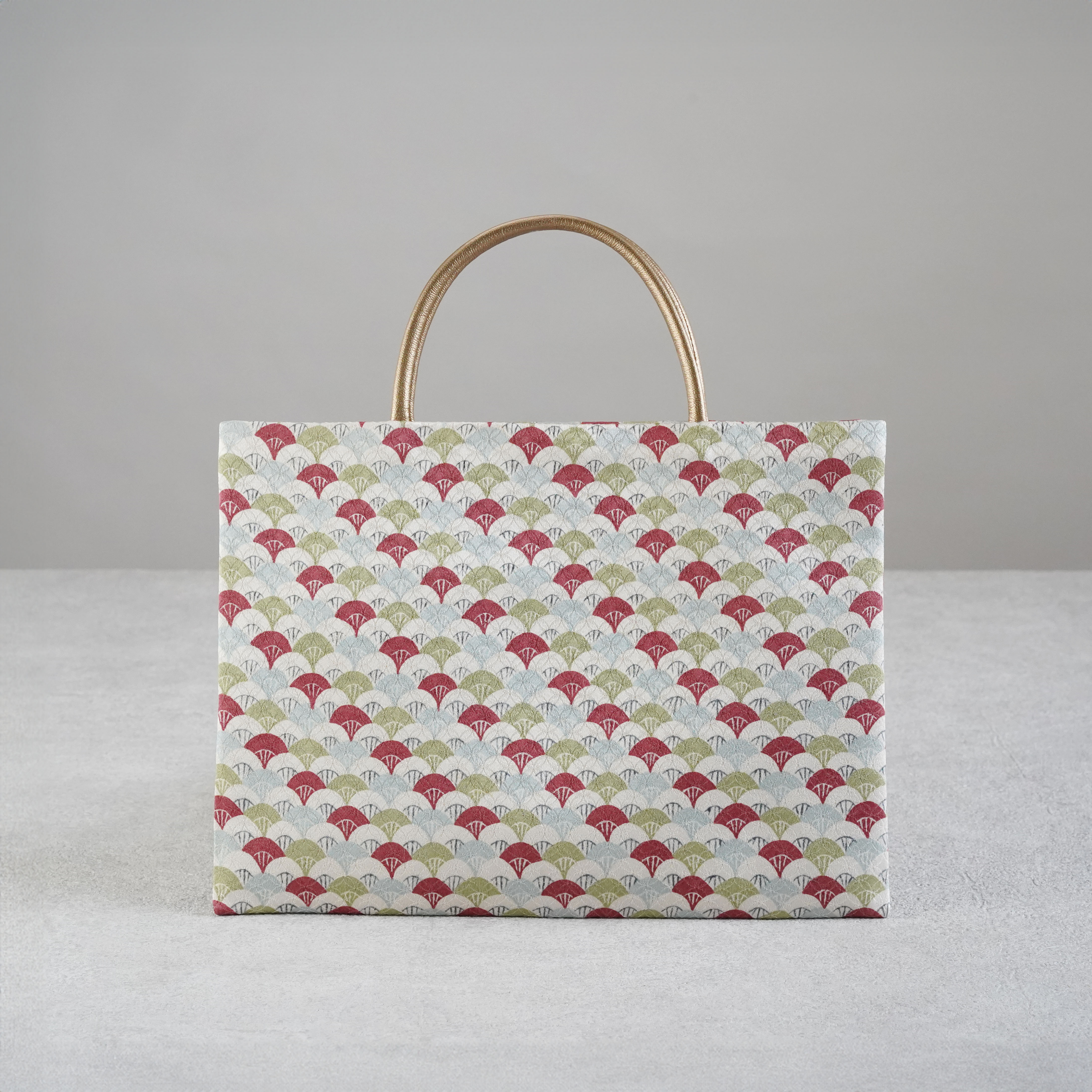 茶礼袋102　扇面　絹の画像