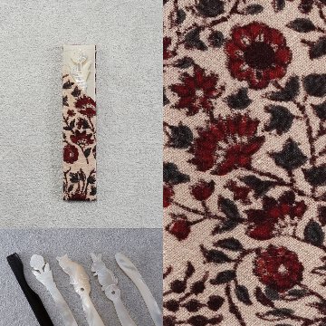 福楊枝入れ＋福楊枝　138インド手紡ぎ更紗　草花の画像