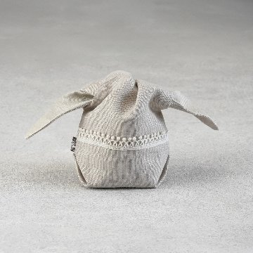 茶器袋　大津型50　リネン×白レースリボンの画像