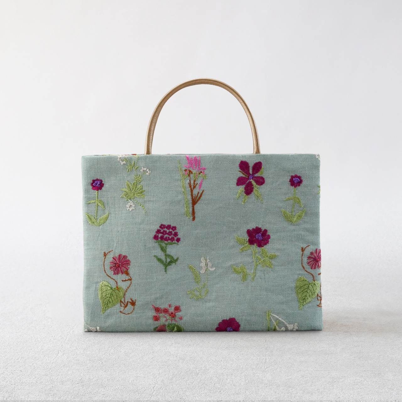 茶礼袋106　花刺繍　緑の画像