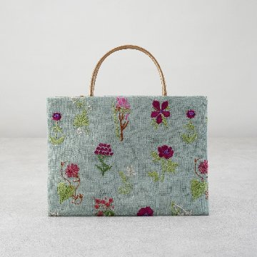 茶礼袋106　花刺繍　緑の画像