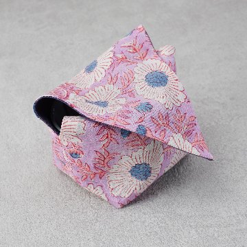 茶碗袋S81　麻×インド更紗の画像