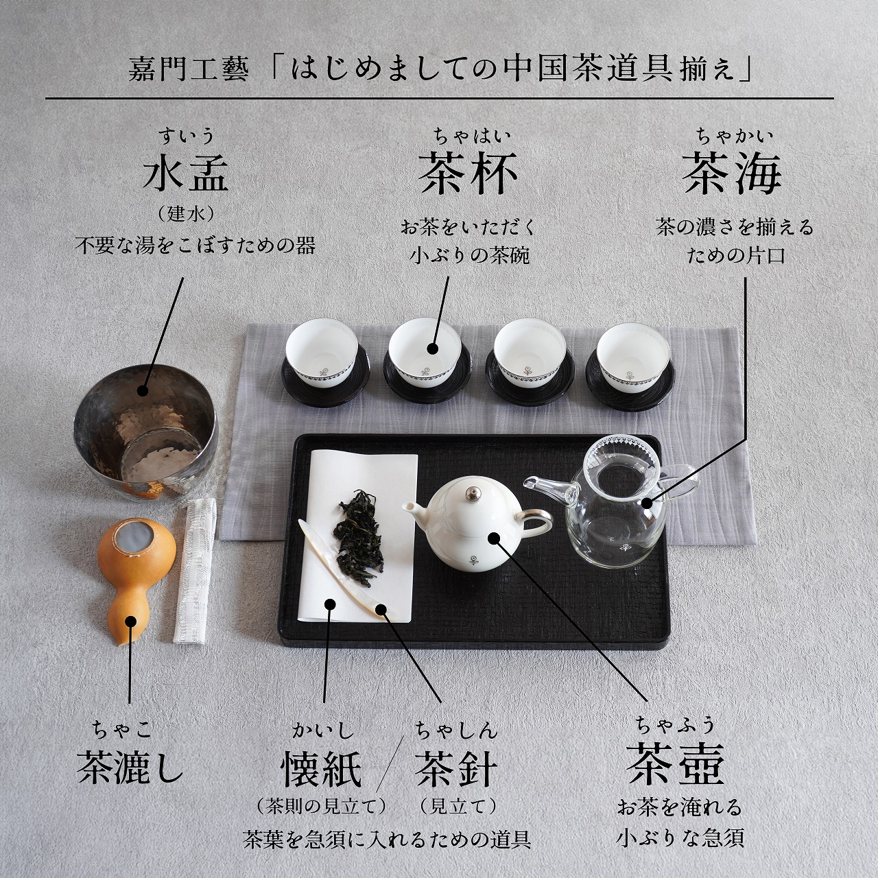はじめましての中国茶道具揃え 3種