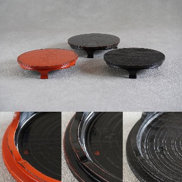 黒根来三つ足盤　6寸（18cm）の画像