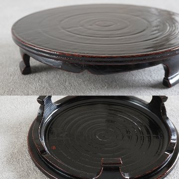 黒根来三つ足盤　6寸（18cm）の画像