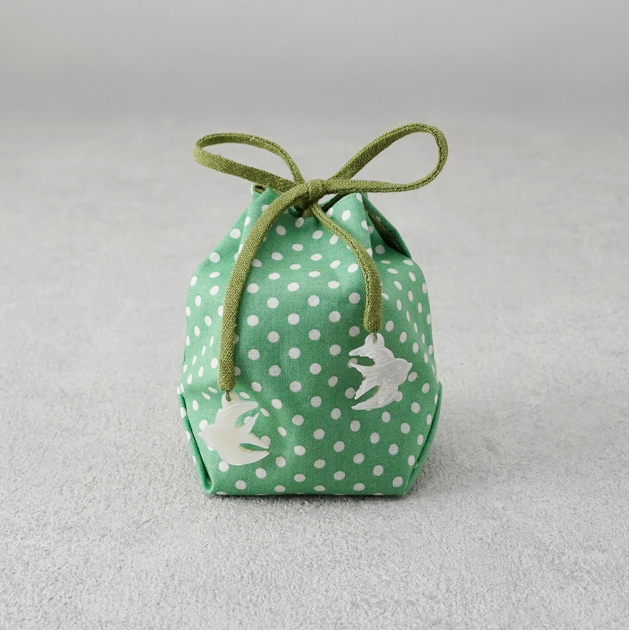 茶器袋 巾着型62 ポルカ・ドット・グリーンの画像