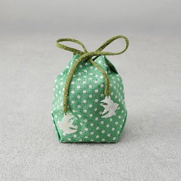 茶器袋 巾着型62 ポルカ・ドット・グリーンの画像
