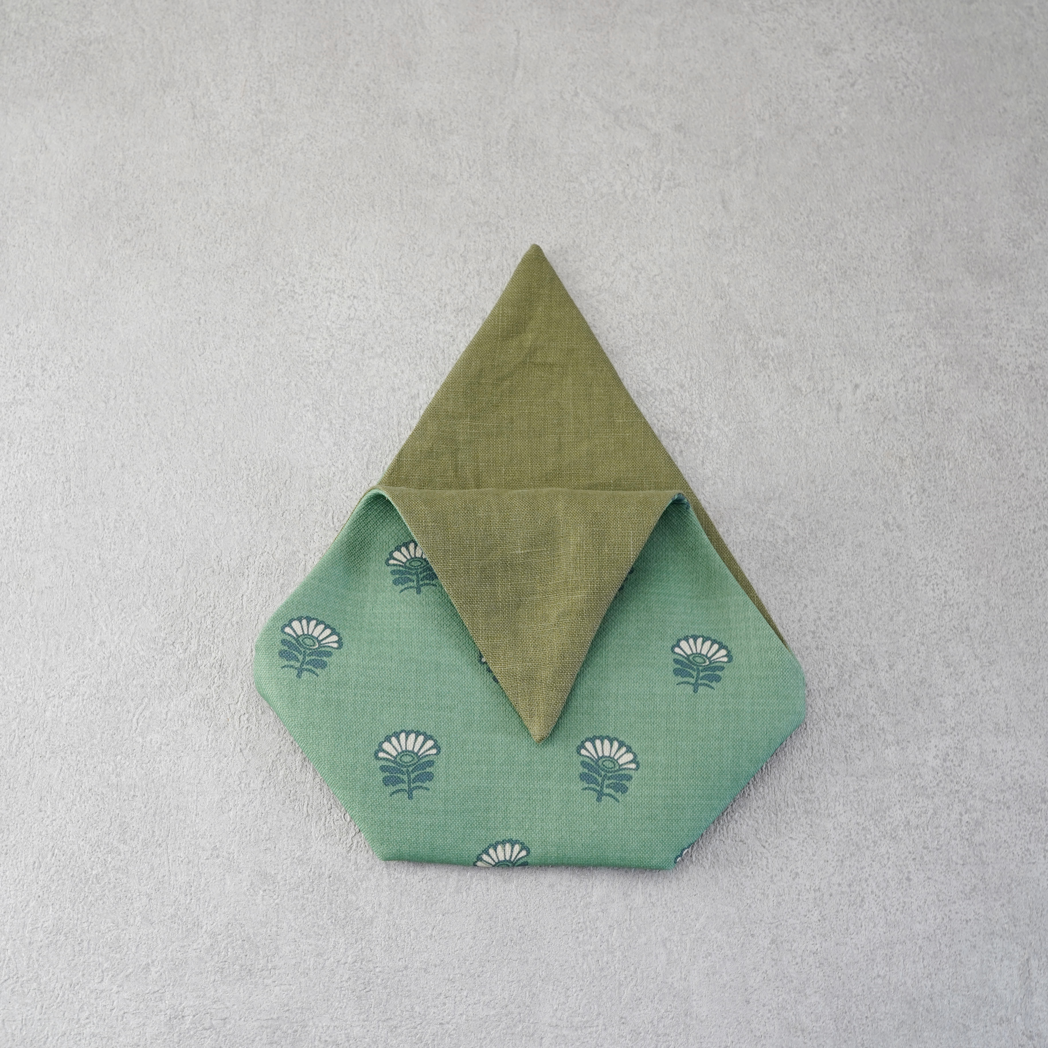 茶碗袋S80　麻×綿　ライムの画像