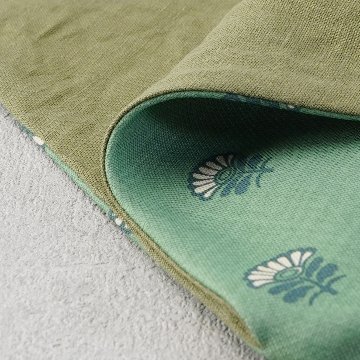 茶碗袋S80　麻×綿　ライムの画像