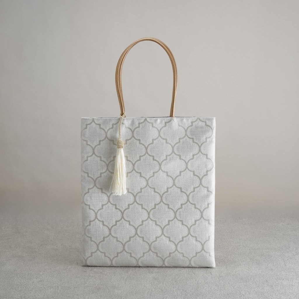 縦長茶礼袋111　モロッカン　グレージュ（白）の画像