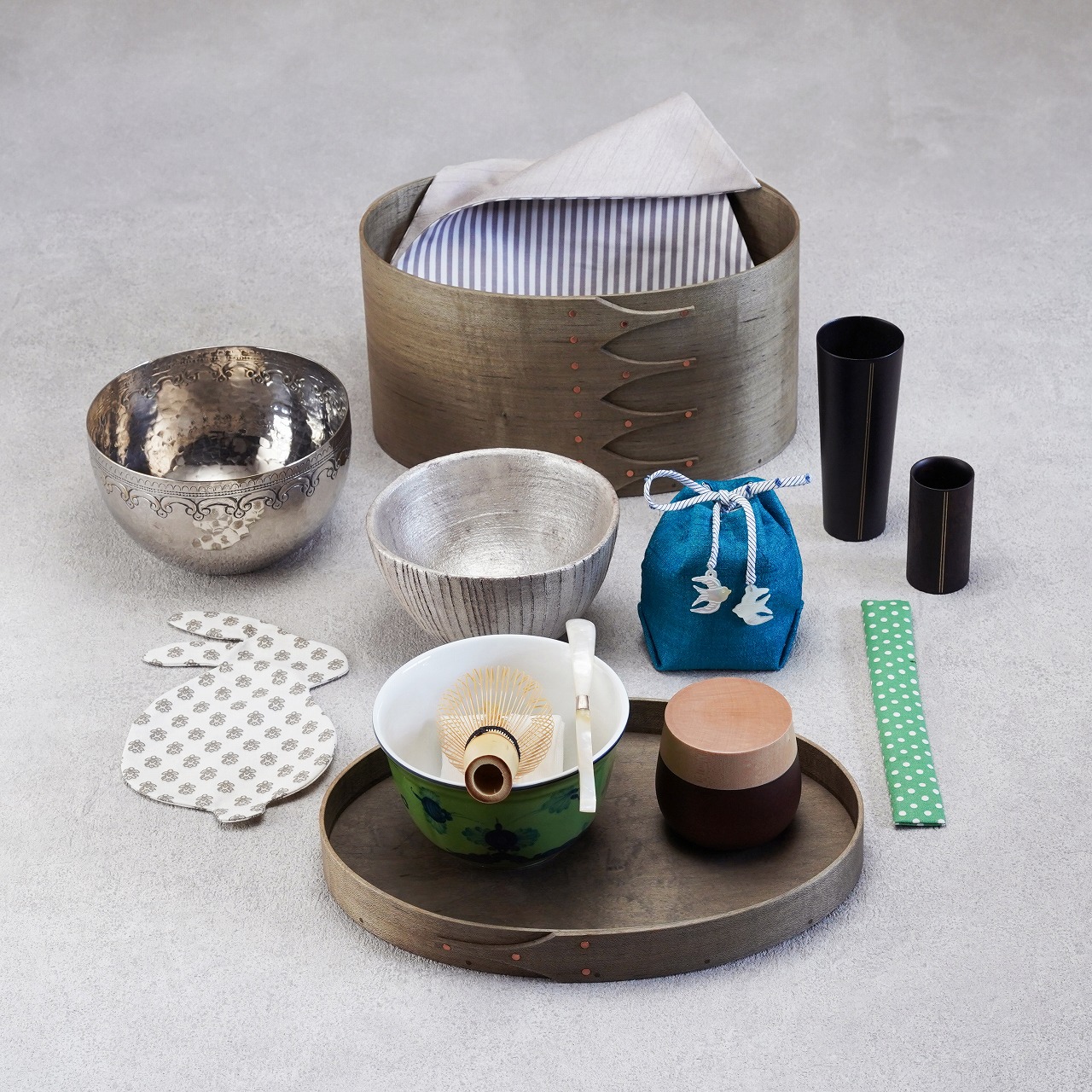 おもてなし茶箱「オーバルボックス」×〈ジノリ1735〉オリエンテイタリアーノ/マラキーテの画像