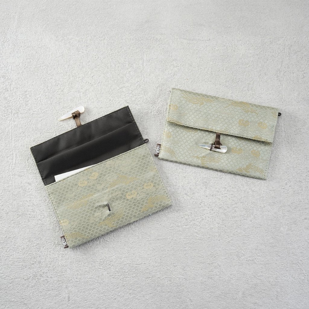 小茶巾入れ38　鳳凰に雲　淡緑の画像
