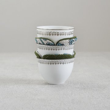へだてS301　麻　小花×小花　グリーンの画像