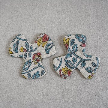 へだてS301　麻　小花×小花　グリーンの画像