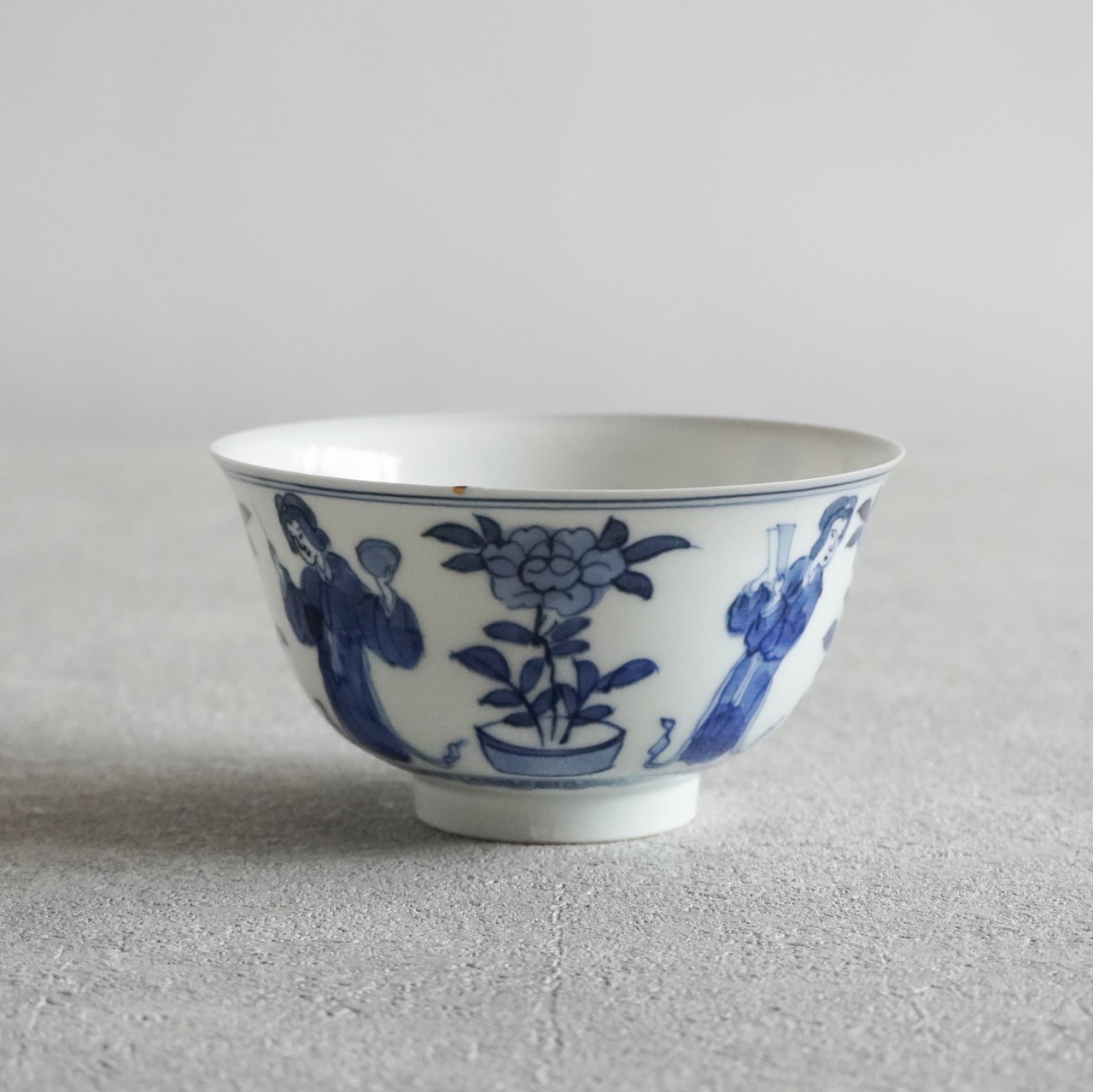 青花の茶籠　銀と染付の画像
