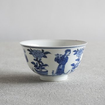 青花の茶籠　銀と染付の画像