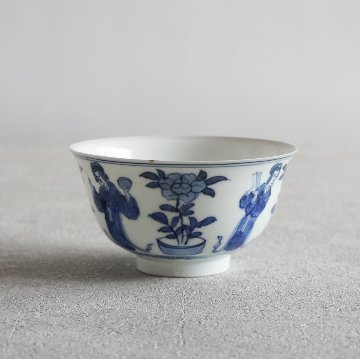 青花の茶籠　銀と染付の画像