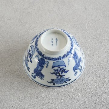 青花の茶籠　銀と染付の画像
