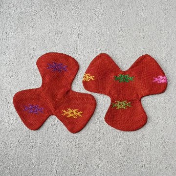 へだてS302　ミャンマー手織　小花×小花の画像