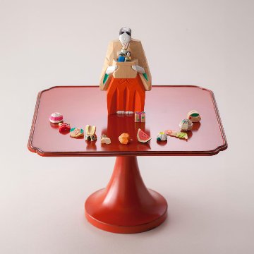 治兵衛 　根来塗高坏　月こよみの画像