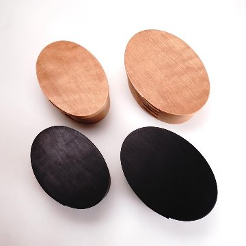 「オーバルボックスS(黒/ナチュラル)」　三原嘉子茶碗画像