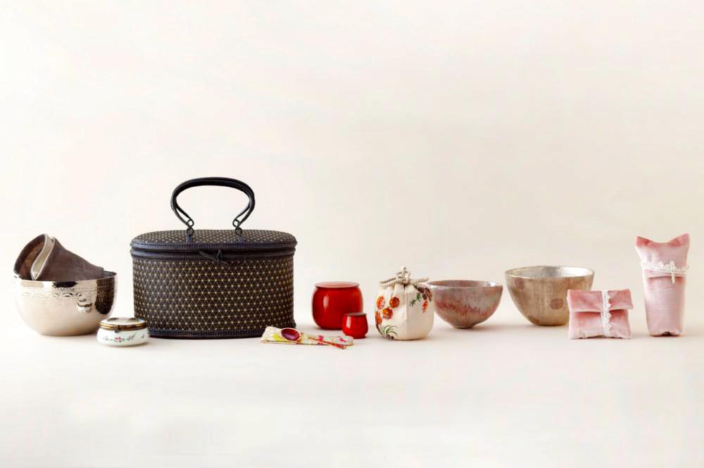 特別企画 旅持ち茶籠「来福」　村瀬治兵衛根来塗茶器重ね茶碗画像