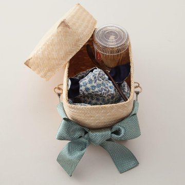 はじめての茶籠「きららS(ナチュラル)」　リバティプリント＋茶杓袋プレゼント画像