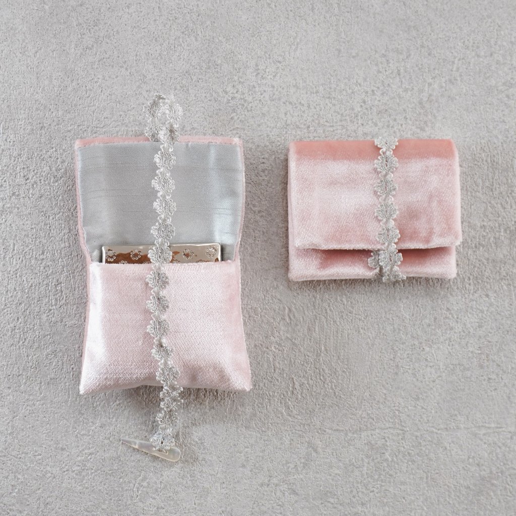 茶巾箱袋08　仏ベルベット　ピンクの画像