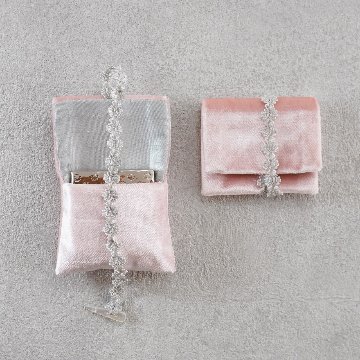 茶巾箱袋08　仏ベルベット　ピンクの画像